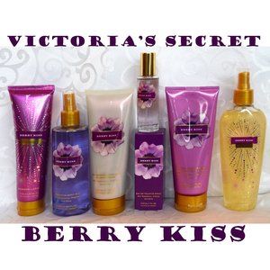 Victoria's Secret BERRY KISS Lotion Shimmer Mist Perfume Cream Set of 6 ALL NEW!